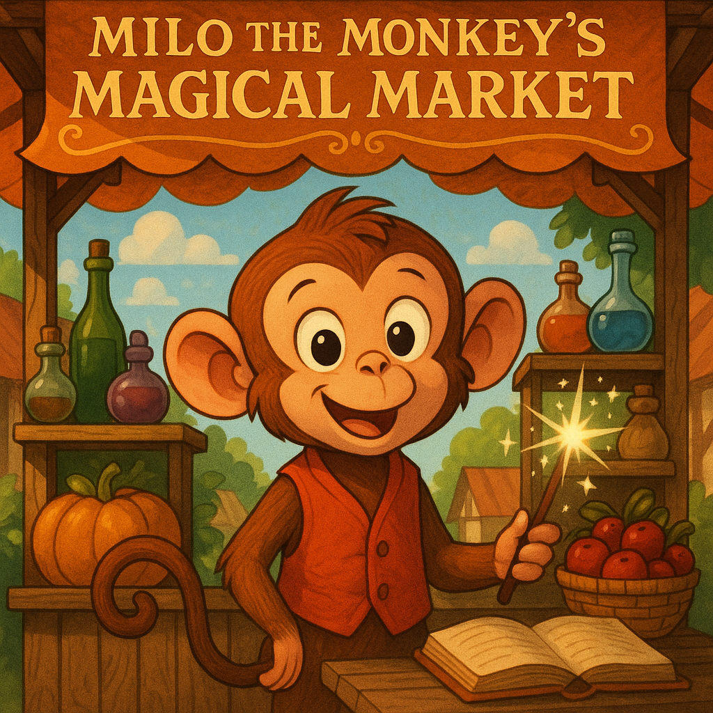 🐵✨ “Milo the Monkey’s Magical Market”