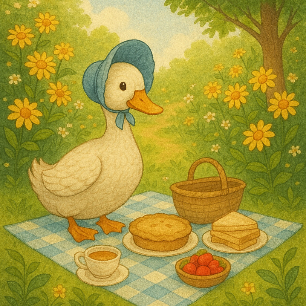 🦆🌼 “The Garden Picnic of Jemima Puddle-Duck”