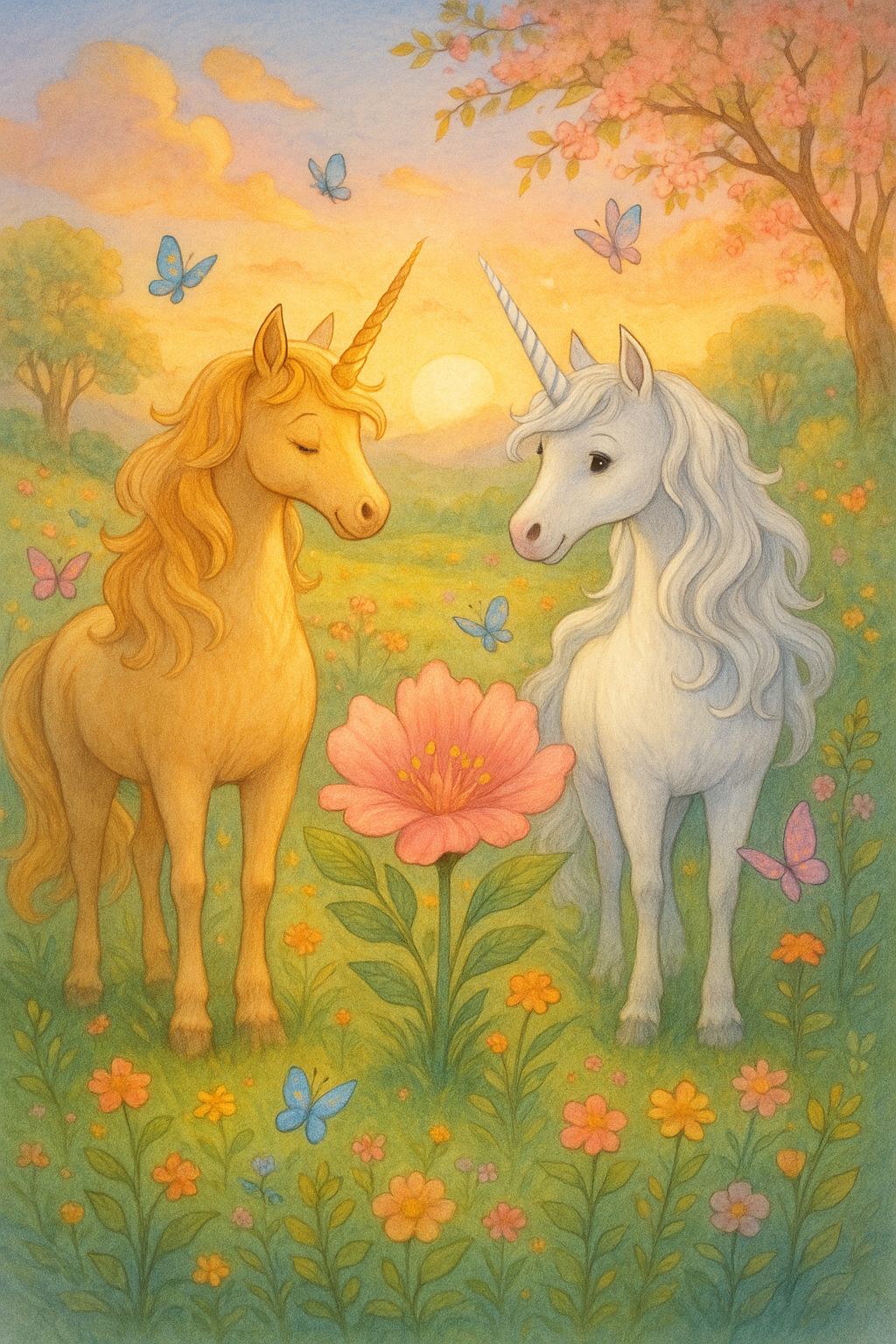 🦄🌸 The Two Unicorns and the Whispering Meadow