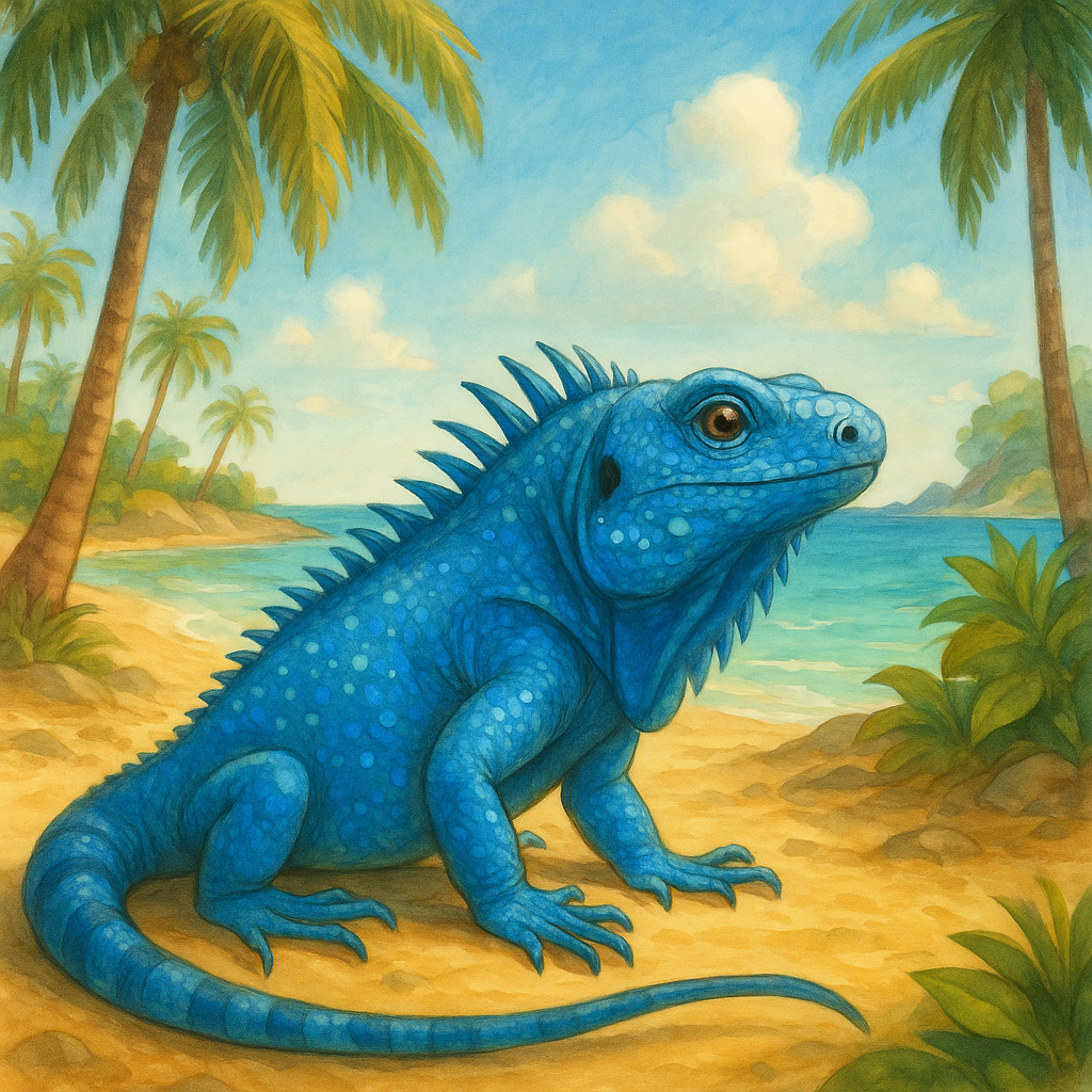 🦎🌴 The Legend of the Last Blue Iguana